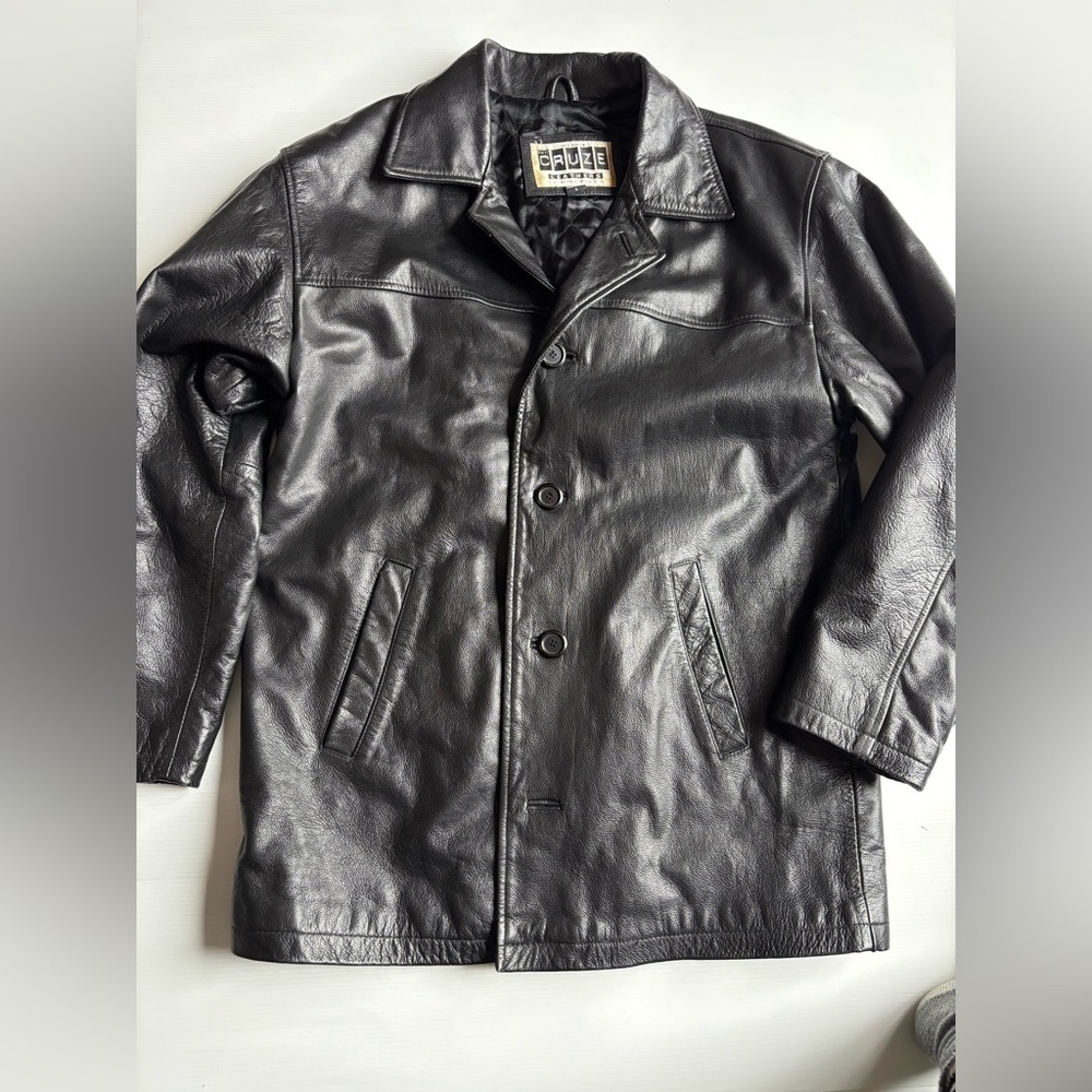 Cruze Black Leather Jacket Small Vintage